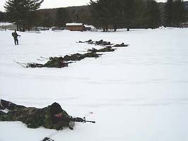 cadet on snowy gun range