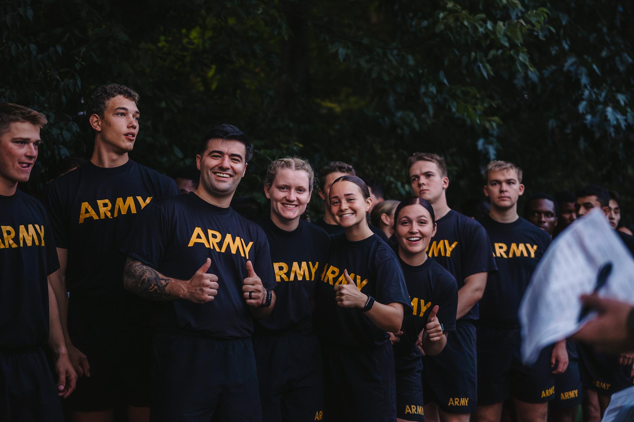 Army ROTC cadets pose for a photo