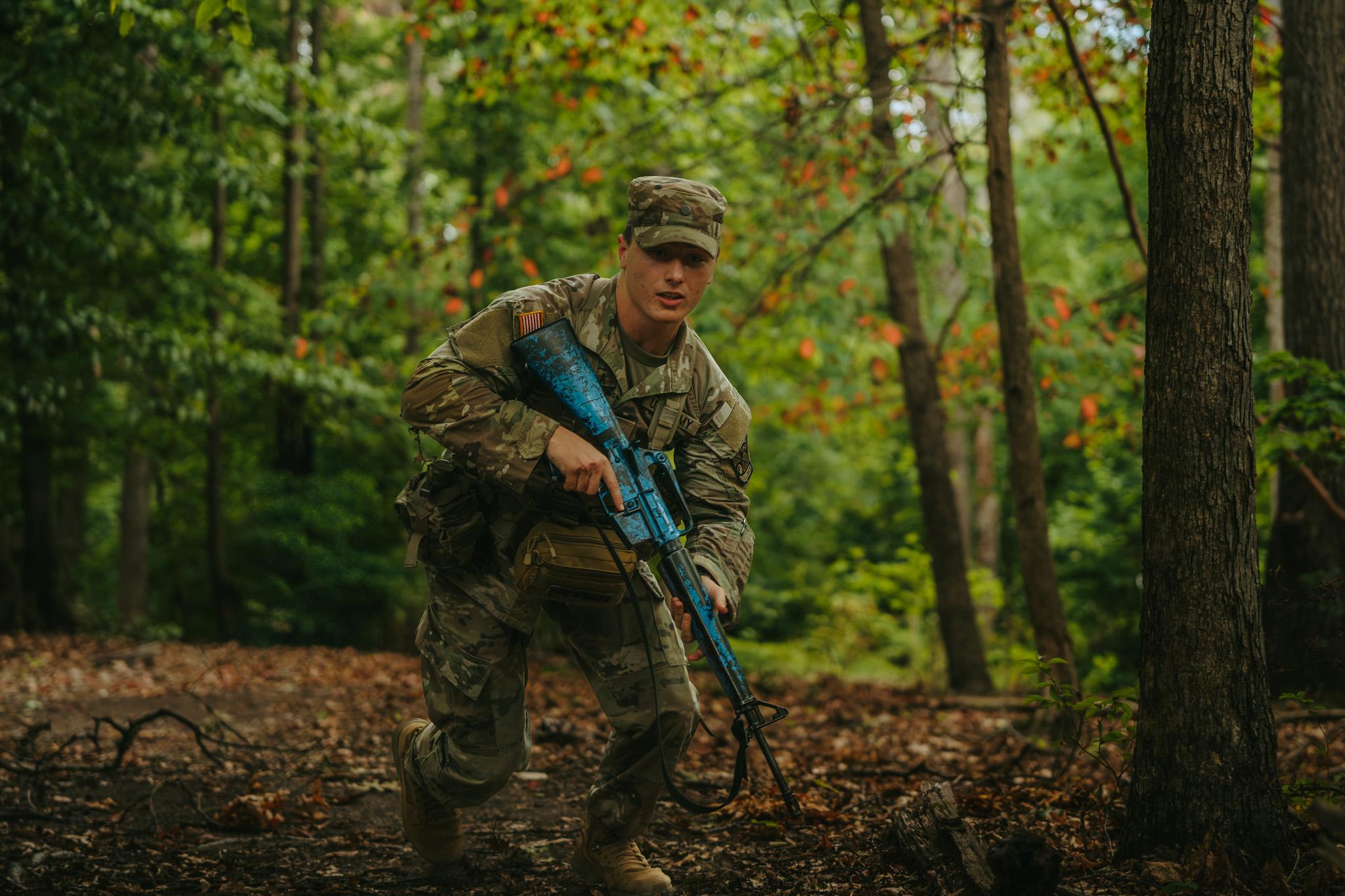 Army ROTC student trains on campus